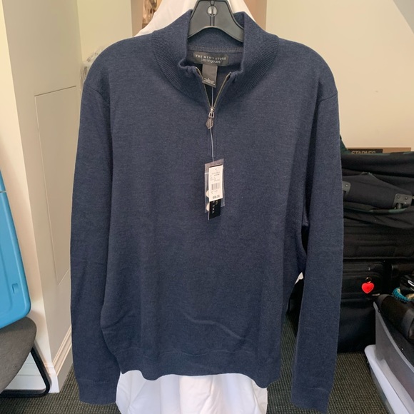 Bloomingdales Men’s 1/4 zip wool sweater. - Picture 1 of 6